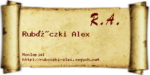 Rubóczki Alex névjegykártya